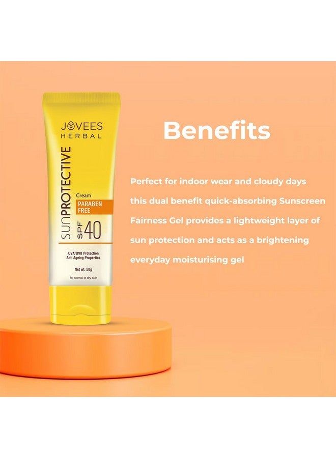 Jovees Herbal Sun Protective Sunscreen SPF 40 | Lightweight, Quick Absorbing and Oil Free - UVA/UVB Protection | Normal to Dry Skin Type | Paraben & Alcohol Free 50g (Pack of 2) - Image 4