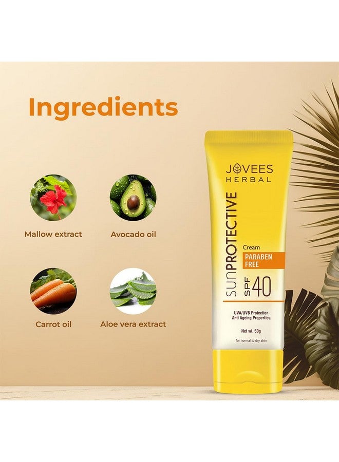 Jovees Herbal Sun Protective Sunscreen SPF 40 | Lightweight, Quick Absorbing and Oil Free - UVA/UVB Protection | Normal to Dry Skin Type | Paraben & Alcohol Free 50g (Pack of 2) - Image 5