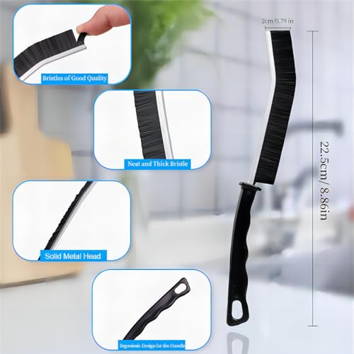POPGIO 2 Pcs Crevice Cleaning Brush Hard Bristle Gap Brush Multifunctional for Bathroom Household Kitchen Tiles Window Crevice Cleaning Tool (Style 2) - Image 5