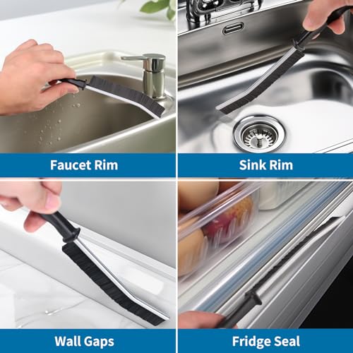 POPGIO 2 Pcs Crevice Cleaning Brush Hard Bristle Gap Brush Multifunctional for Bathroom Household Kitchen Tiles Window Crevice Cleaning Tool (Style 2) - Image 2