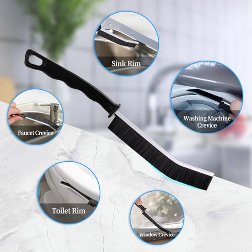 POPGIO 2 Pcs Crevice Cleaning Brush Hard Bristle Gap Brush Multifunctional for Bathroom Household Kitchen Tiles Window Crevice Cleaning Tool (Style 2) - Image 4