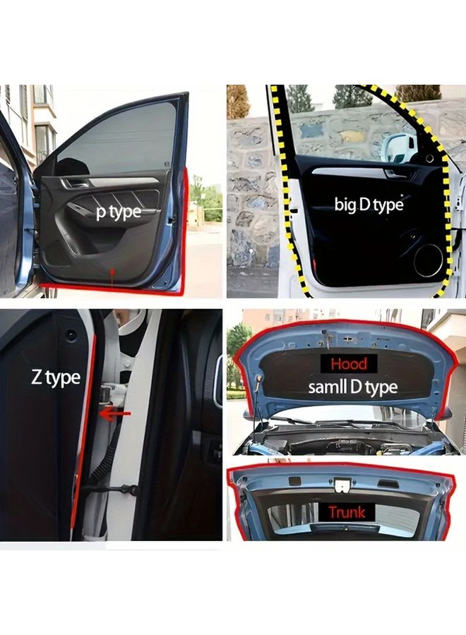 10m D Shape Rubber Seal Strip Waterproof Soundproof Door Edge Guard For Car Truck - Image 4