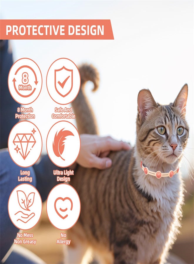 Flea Collar for Cat Kittens 32 Months Cat Flea and Tick Collar Protection 4 Pack Adjustable Flea Collar for Cats with Essential Oils Flea and Tick Prevention for Cats Collar - Image 5