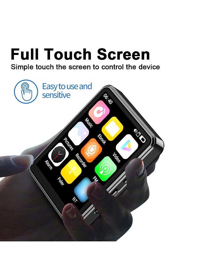 Generic - MP3 & MP4 Player with Speaker 2.4 Inch Full Touch Screen BT with Built-in Speaker and TF Card Expansion Supports E-book Reading and High Clear Video Playback USB Mini Mp3 Player - Image 1