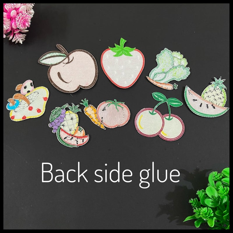 Embroidered Mix Fruits Vegetables Appliques Patches Sew onIron on Patches for Kids Bags Clothes Caps Shoes TShirt Jeans Dress Crafts DIY Combo 12 Piece  - Image 2