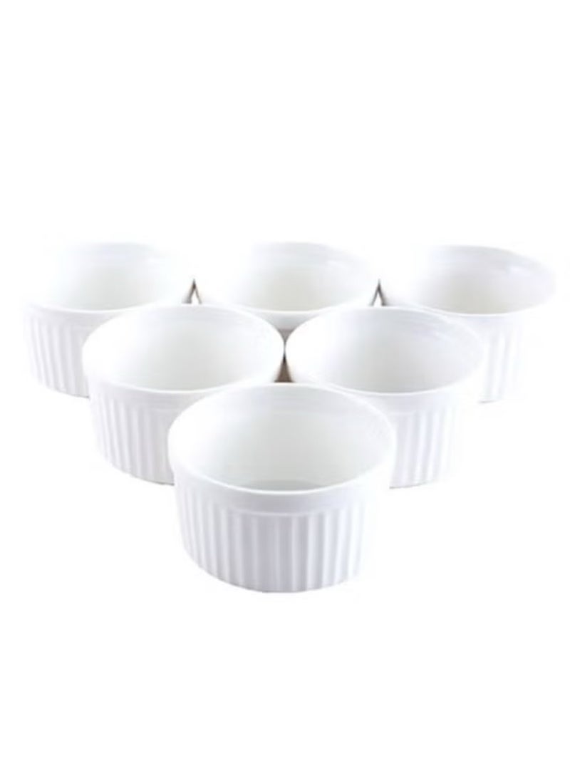 فيرونا طقم رامكين من 6 قطع أبيض 9x9x5سم - Image 2