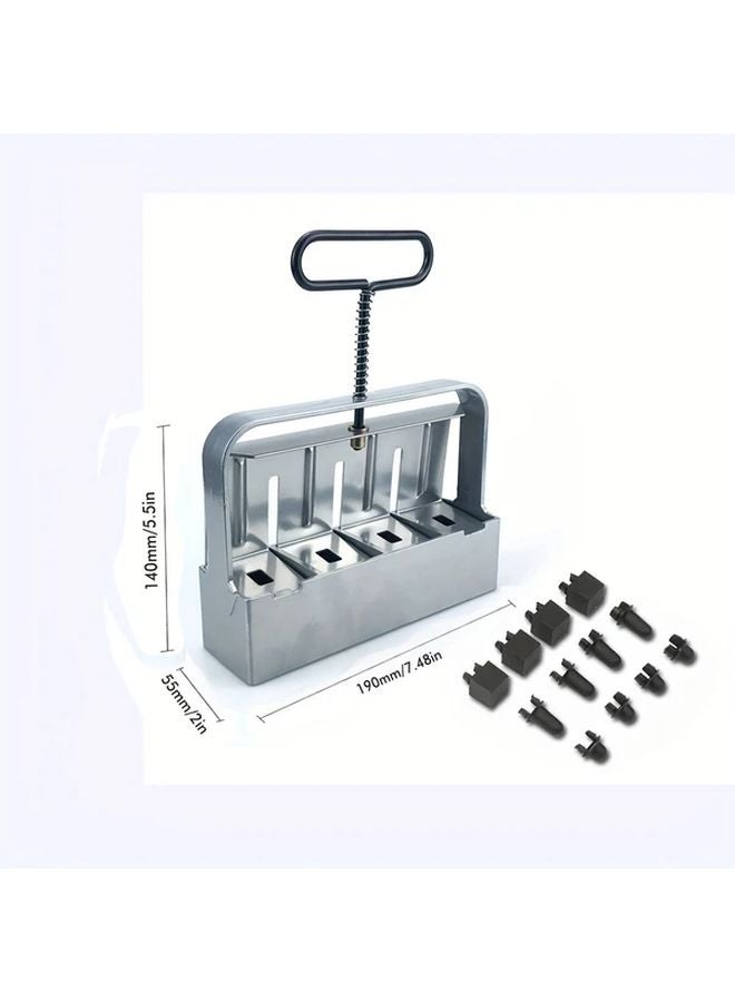 Upgraded 2 Inch Soil Blocker 8 Cell Manual Handheld Tool With 3 Seed Pins Style Two Silvery - Image 4