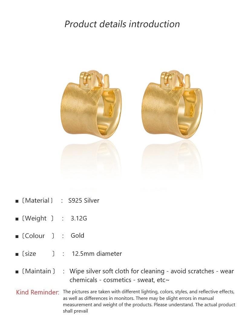 Y&D - 18K Gold Matte Curved Earrings For Women - Image 1