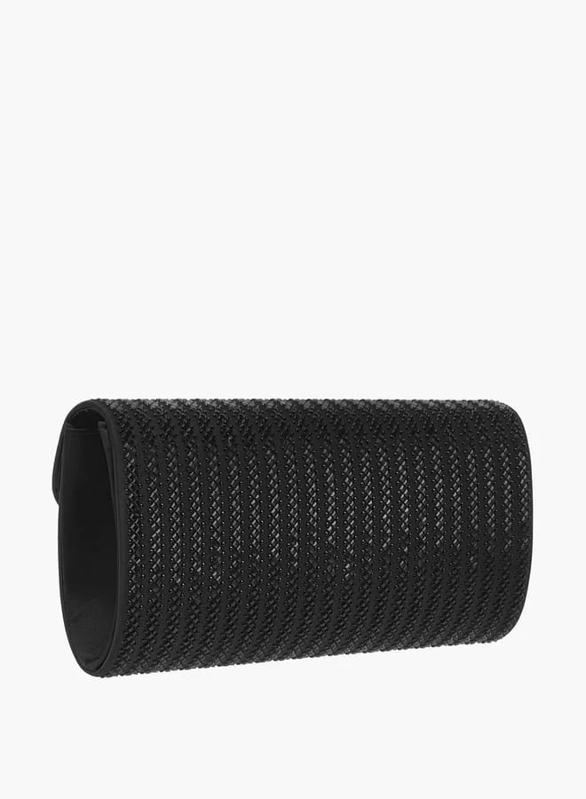 سيليست Women Embellished Clutch with Detachable Chain Strap and Flap Closure
