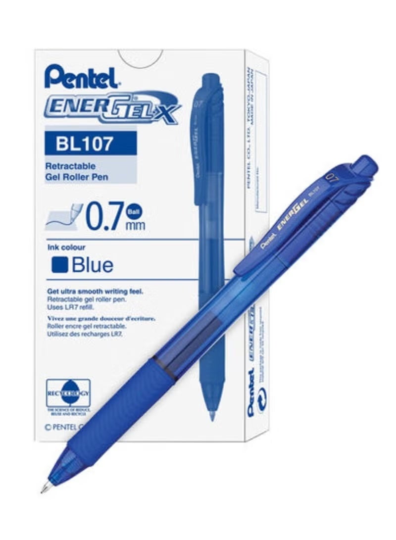 Pentel قلم حبر جل إينرجيل 12 قطعة رأس 0.7 مم حبر أزرق - Image 1