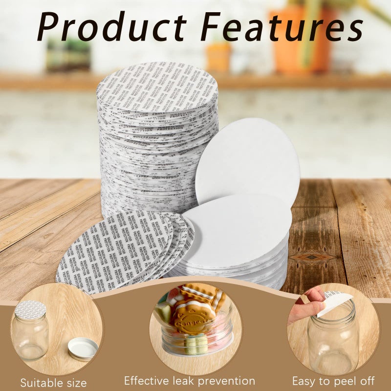 Tondiamo 70 mm Foam Lid Liner Pressure Sensitive Seal Round Jar Sealer Bottle Seals Heat Resistant Foam Cap Torque Activated Safety for Protection Safety Jar Cap Bottle Vial Tamper Gasket Kit(200 Pieces) - Image 2