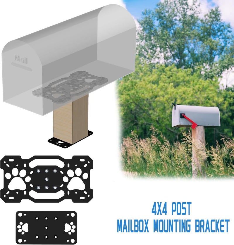 YOEXON Mailbox Mounting Plate 4X4 Post Mailbox Mounting Bracket Mailbox Mounting Kit Post Mailbox Mounting Kit High Load Capacity in-Floor Mailbox Metal Plate - Image 3