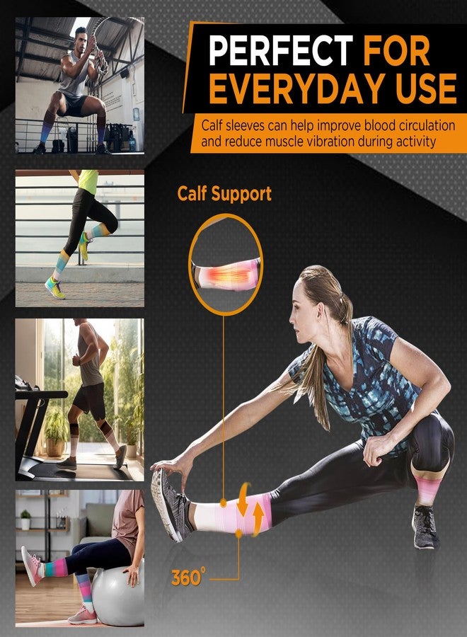Doc Miller Compression Calf Sleeve for Men & Women, 20-30 mmHg Graduated Support, Knee High, Running, Shin Support, Calf Sleeves, Striped Design, 1 Pair - Image 2