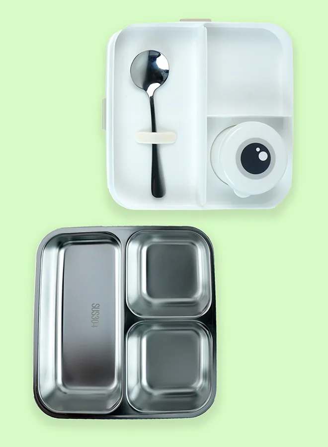 LITTLE SURPRISE BOX Little Surprise Box,Olive One Eye Stainless Steel Lunch Box For Kids