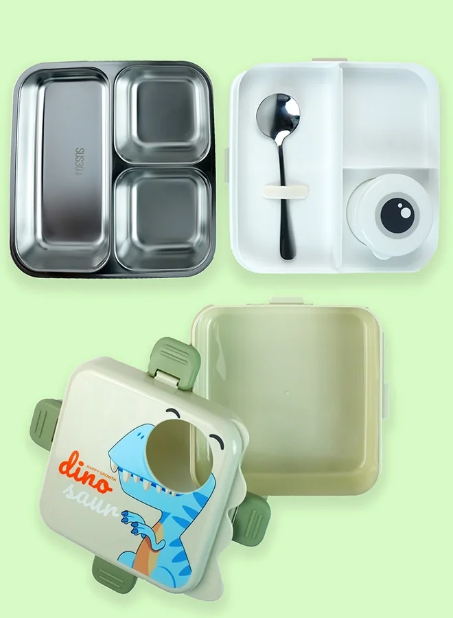 LITTLE SURPRISE BOX Little Surprise Box,Olive One Eye Stainless Steel Lunch Box For Kids