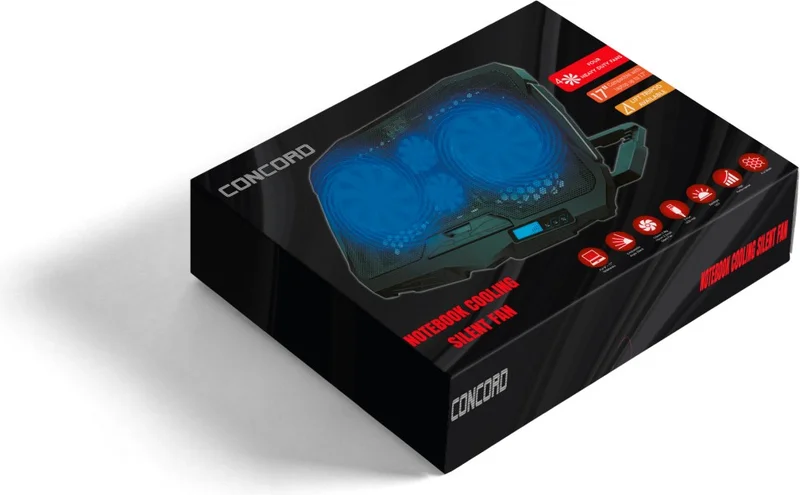 CONCORD C-884 Notebook Cooler with 2 LED Fans