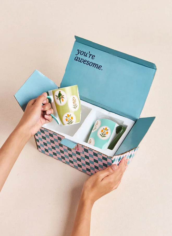 Chumbak  Serenade Brew Mugs Gift Set - Set of 2, 330 ml  | Best Price UAE