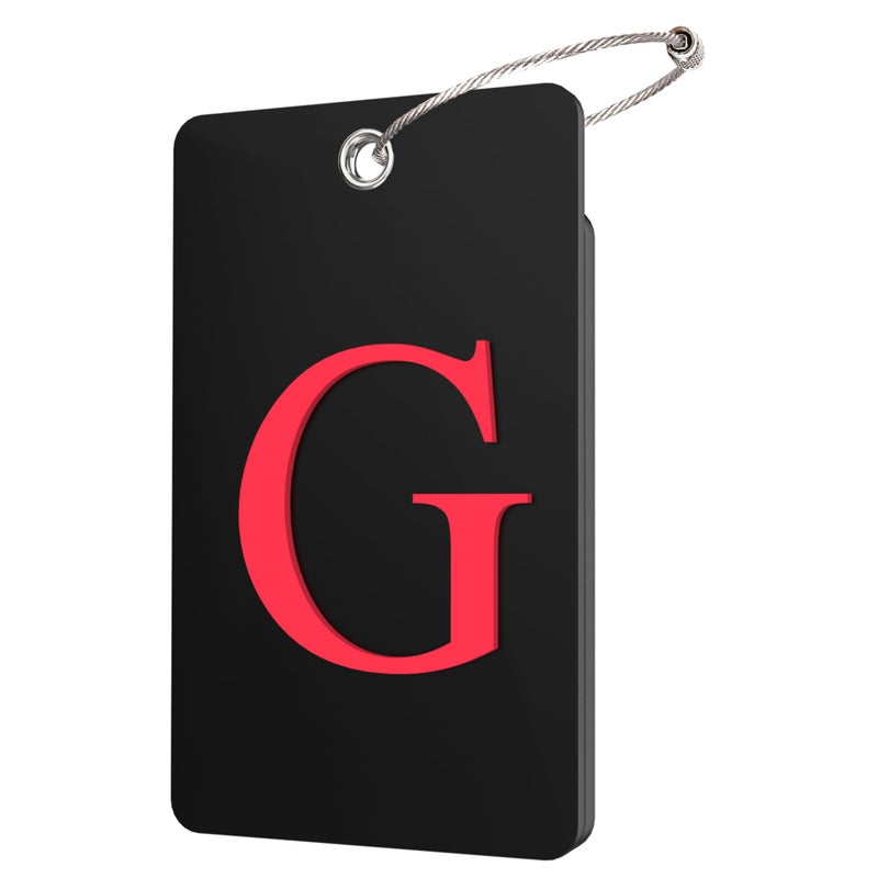 Gostwo 2 Pack Luggage Tags for Suitcases 26 Initial Letter Travel Luggage Baggage Identification Labels ID Tag Fully Bendable Tags with Stainless Steel Loop Black Letter G - Image 3