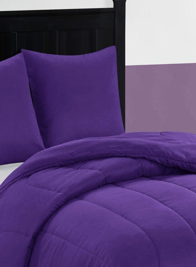 pop shop مجموعة لحاف مريحة من ميكروفايبر خفيفة الوزن وقابلة للعكس سهلة الغسل لجميع الفصول من بوب شوب يونيفيرسيتي، توين، بنفسجي - Image 4