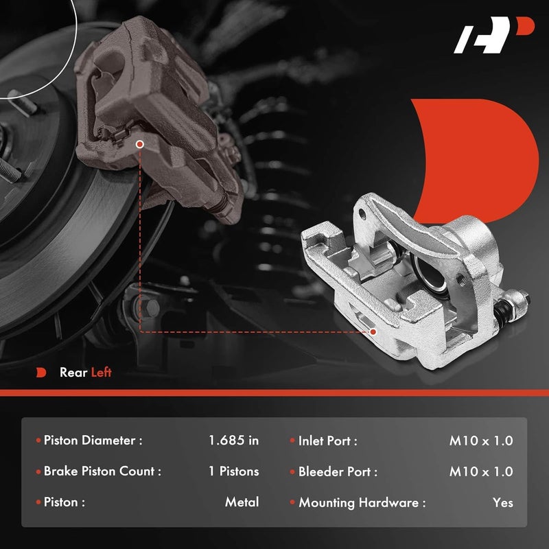 A-Premium Brake Caliper Assembly with Bracket for Mazda CX-9 2007-2015 V6 3.5L 3.7L Rear Driver Side - Image 2