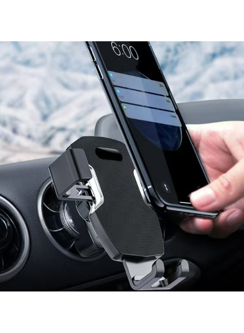 Dual Vent Car Phone Holder, ABS Material, 360° Rotation, 270° Angle Adjustment, Universal Fit, with Gravity Suction Mount for Vehicle Air Outlets  - Image 1