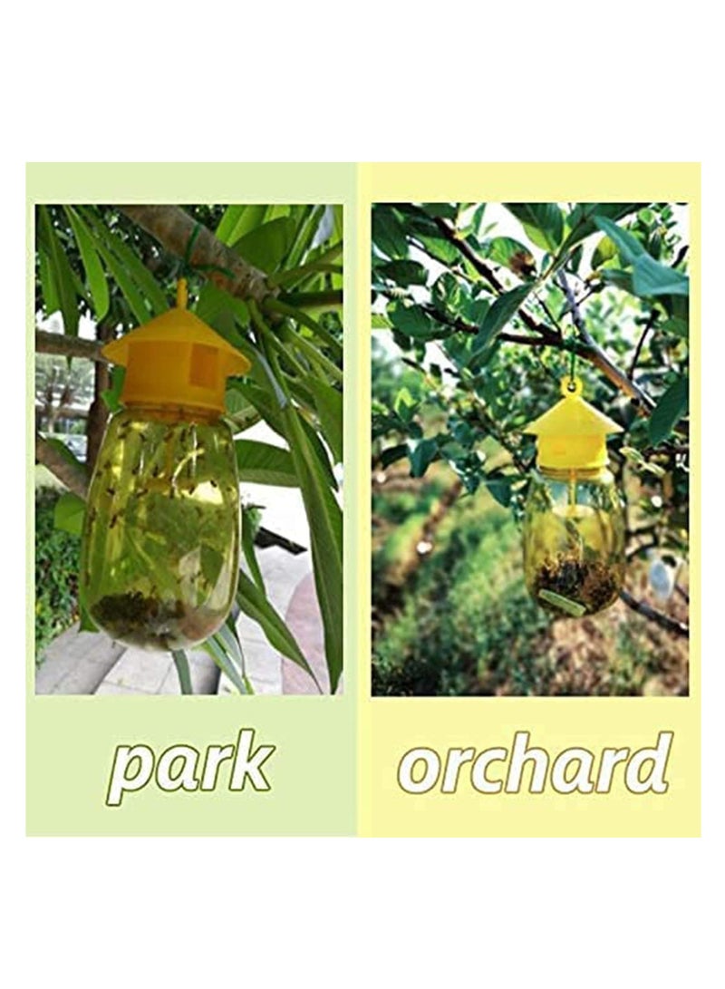 2 Pack Fruit Fly Traps Outdoor, Reusable Fly Traps and Fly Catcher, Hanging Collapsible Fly Trap, Quick results, Catch Fly Bottle, Insect Bug Killer, Suitable for Garden Farm, Yellow - Image 4