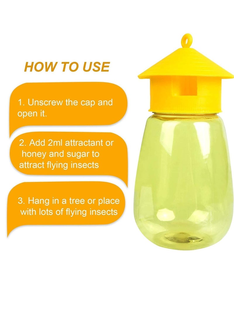 2 Pack Fruit Fly Traps Outdoor, Reusable Fly Traps and Fly Catcher, Hanging Collapsible Fly Trap, Quick results, Catch Fly Bottle, Insect Bug Killer, Suitable for Garden Farm, Yellow - Image 5