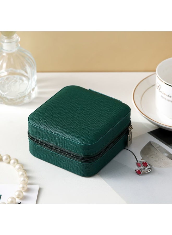 Compact Jewelry Organizer Box – Travel-Friendly PU Leather Case for Rings & Earrings - Image 1