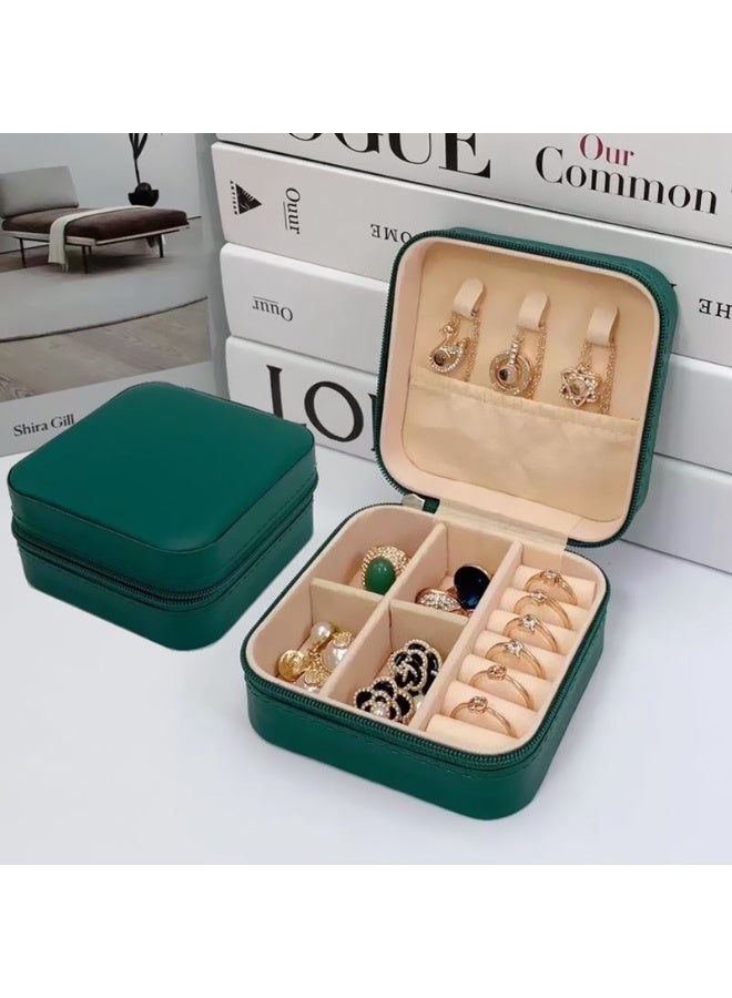 Compact Jewelry Organizer Box – Travel-Friendly PU Leather Case for Rings & Earrings - Image 2