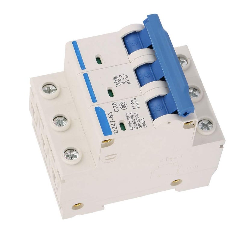 3 Pole 25A 400V Miniature Residual Current Circuit Breaker RCCB MCB - Image 3