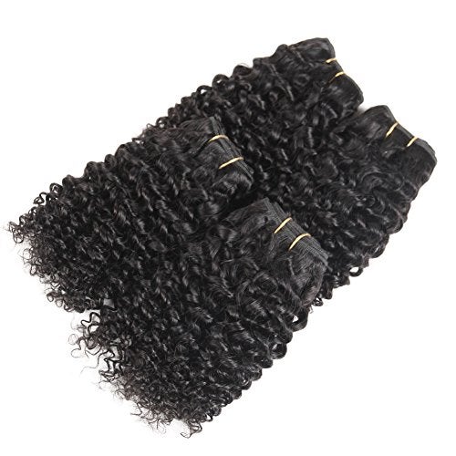 Peiyulex Brazilian Curly Bundles Human Hair Brazilian Kinky Curly Weave 4 Bundles Human Hair 100% Unprocessed Brazilian Virgin Human hair Natural Color (Curly Bundles, 4x8 Inch) - Image 4