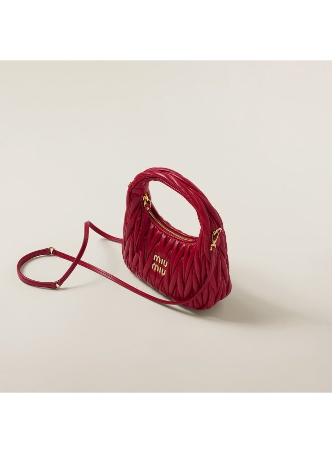 MIU MIU Women's Slant Hanging Soft Leather Crescent Small Handbag - Image 4