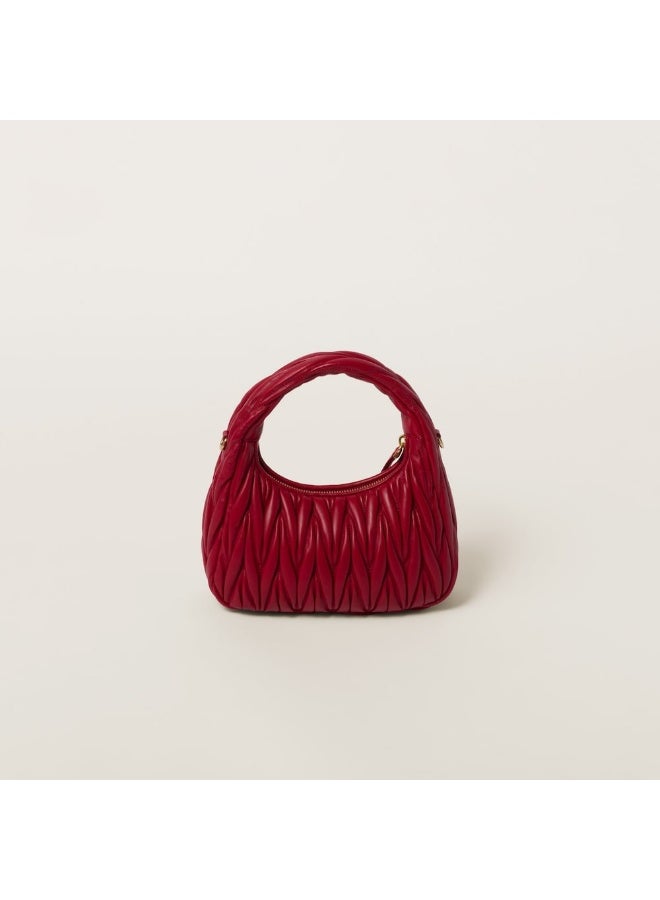 MIU MIU Women's Slant Hanging Soft Leather Crescent Small Handbag - Image 5
