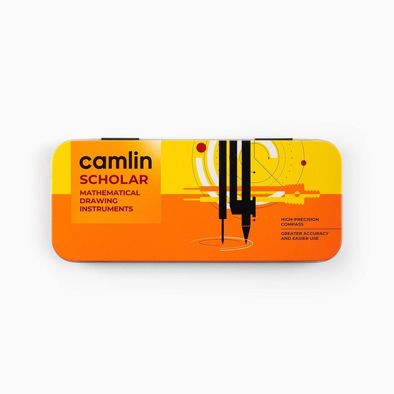 Camlin Scholar Mathematical Drawing Instruments, Multicolored, 10 Pieces - Image 1