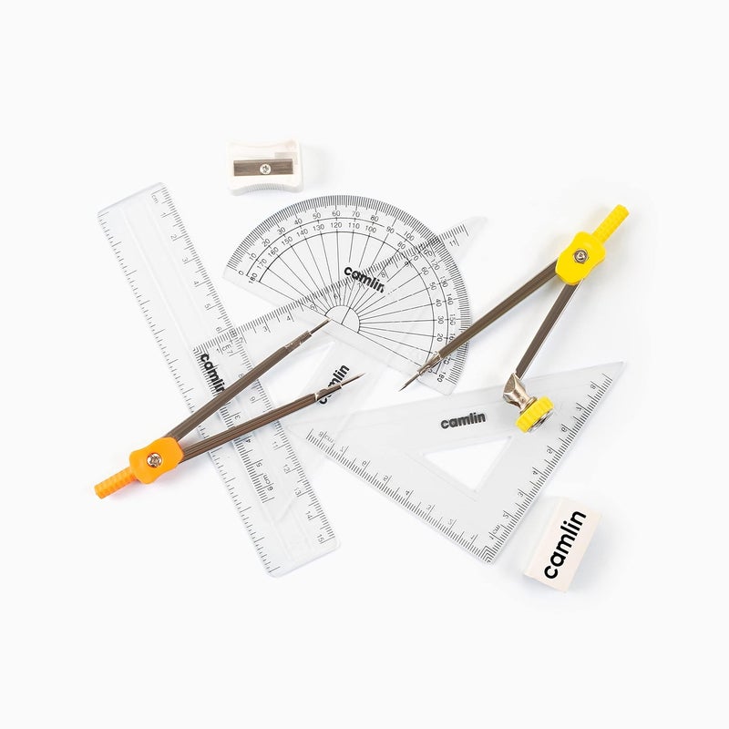 Camlin Scholar Mathematical Drawing Instruments, Multicolored, 10 Pieces - Image 5
