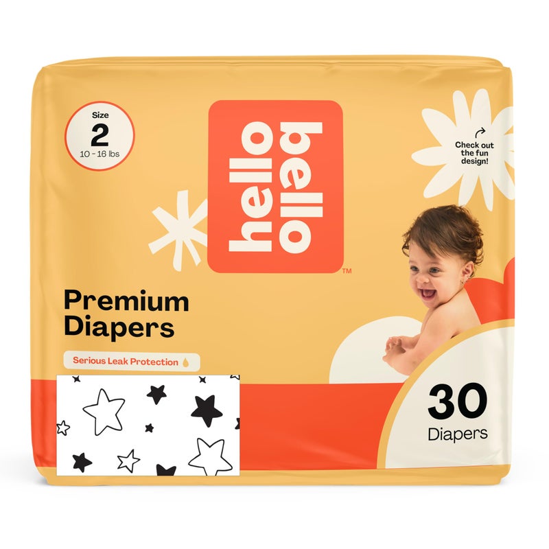 Hello Bello Diapers  Size 2 (10-16 Lbs) Superstars  30 Count Of Premium Disposable Baby Diapers  Hypoallergenic With Soft  Cloth-Like Feel - Image 1