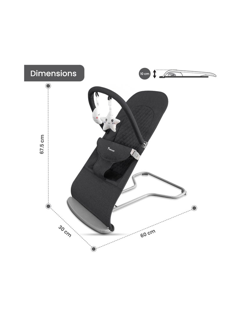 TEKNUM - 3 - Stage Baby Bouncer/ Recliner Seat - Black - Image 1