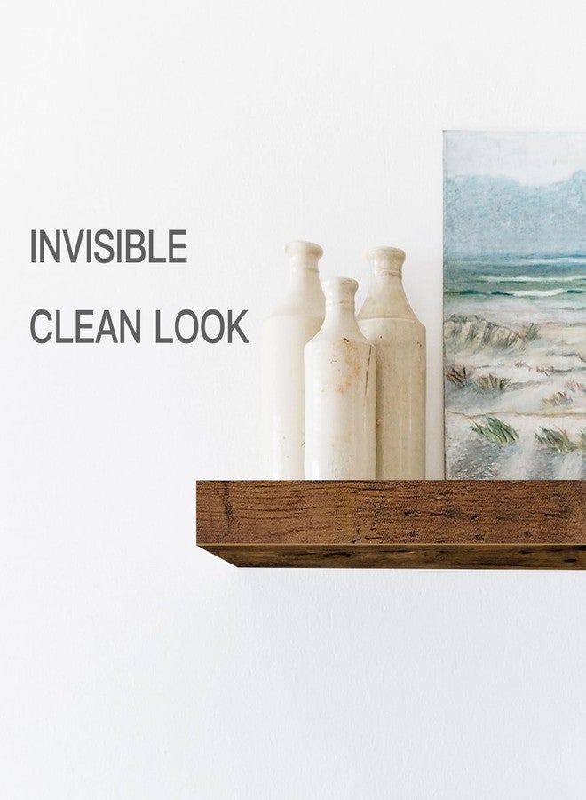 QEEIG Floating Shelves for Wall Bathroom Shelf Bedroom Kitchen Farmhouse Small Book Shelf 16 inch Set of 2, Rustic Brown (015-BN2) - Image 4