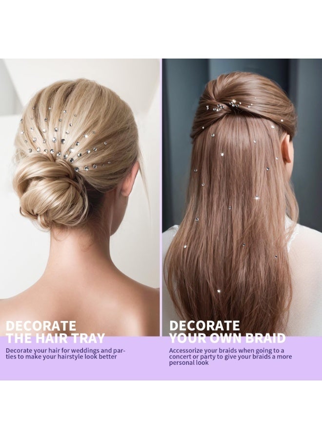 جلامكيت ٢ قطعة من أحجار الوجه واللؤلؤ ذاتية اللصق للمكياج، ملصقات أحجار الراين للوجه والعين، لؤلؤ الشعر للمهرجانات، تزيين الحرف اليدوية، مثالية للحفلات والمناسبات - Image 2