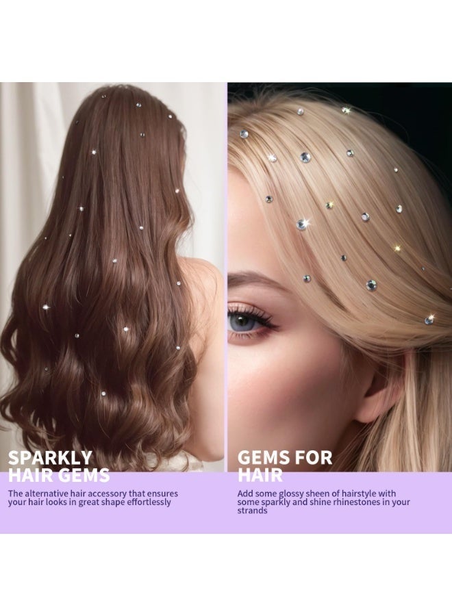 جلامكيت ٢ قطعة من أحجار الوجه واللؤلؤ ذاتية اللصق للمكياج، ملصقات أحجار الراين للوجه والعين، لؤلؤ الشعر للمهرجانات، تزيين الحرف اليدوية، مثالية للحفلات والمناسبات - Image 3