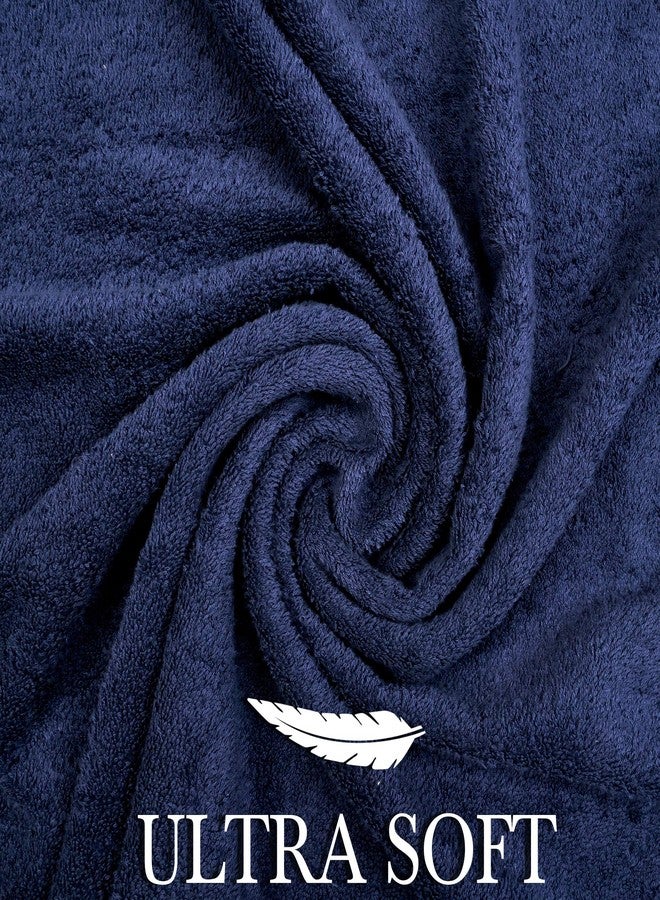 Craftberry - Bath Towels Set-100% Cotton- 2 Bath Towels, 2 Hand Towels & 2 Washcloths- Large, Quick Dry, Absorbent, Plush, Soft- Home,, Shower Towels - 6 Piece Luxury Bathroom Towels - Navy /Dark Blue - Image 4