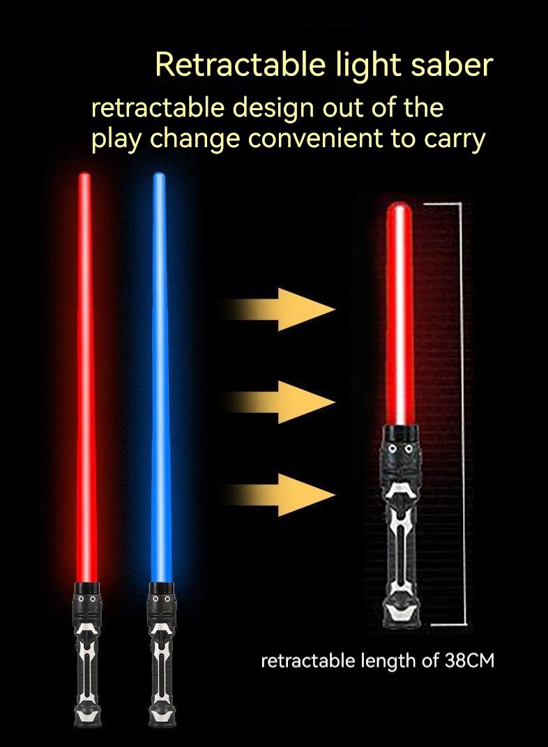 2-Piece Laser Sword Star Wars Toy Two Laser Swords Can Be Combined Into One Extendable Light-Up Toy Flashing Baton - Image 4
