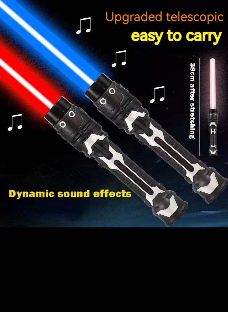 2-Piece Laser Sword Star Wars Toy Two Laser Swords Can Be Combined Into One Extendable Light-Up Toy Flashing Baton - Image 3