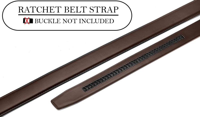 CONTACTS Belt Ratchet Buckle Strap Only – Waist Size Adjustable from 28" to 40" – Replacement Strap for Automatic Click Belts – No Buckle Included - Image 2