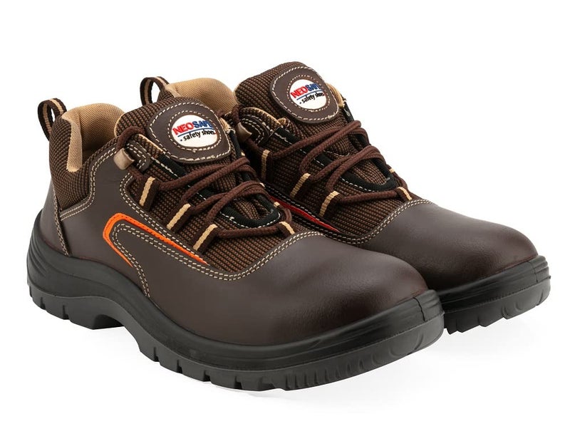 Neosafe Corel A2006_8 Men's Brown Safety Shoe in Oil Pull-up Leather, 200J Non-Metallic Light-Weight Toe Cap, ISI Marked, Size 8 - Image 5