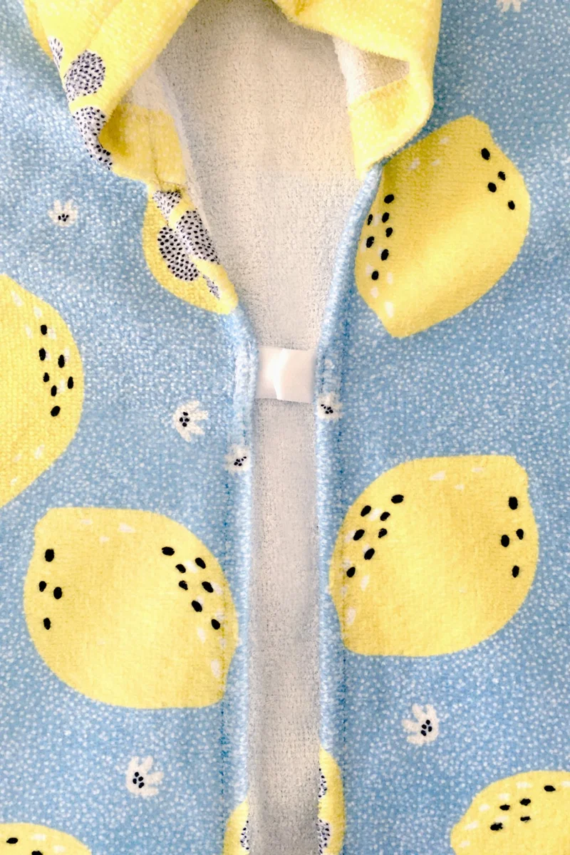 هامور Dough Hooded Children's Beach Towel Lemon Yellow with Snaps on the Front
