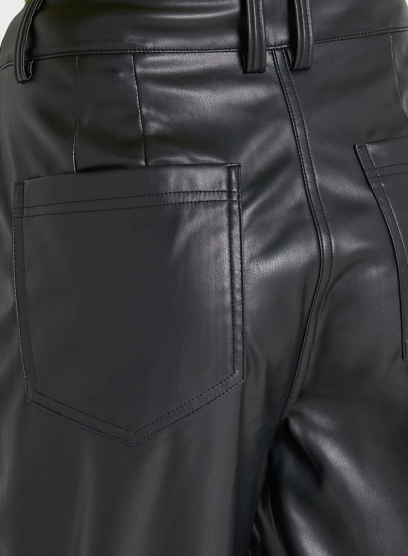 TOPSHOP Pu High Waist Pants