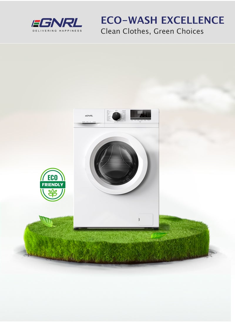 EGNRL - 7KG Front Load Washing Machine 2024 Model, EGWM850, With INVERTER BLDC Motor 10 Year Warranty 1200 RPM 16 Program With Digital Control-LED Display Knob and Button Control Multiple Temperature (1 Year Brand Warranty) - Image 1