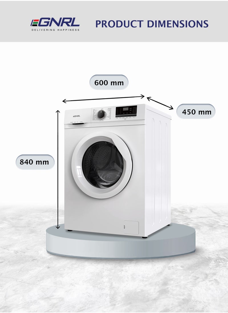 EGNRL - 7KG Front Load Washing Machine 2024 Model, EGWM850, With INVERTER BLDC Motor 10 Year Warranty 1200 RPM 16 Program With Digital Control-LED Display Knob and Button Control Multiple Temperature (1 Year Brand Warranty) - Image 1