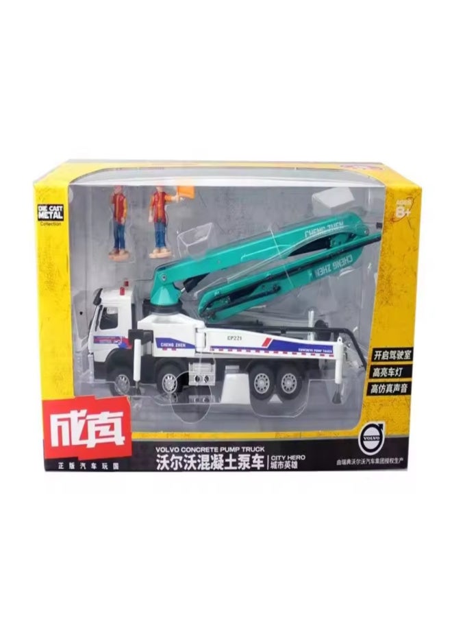 1:50 simulation of Volvo concrete pump truck alloy engineering vehicle model - Image 2